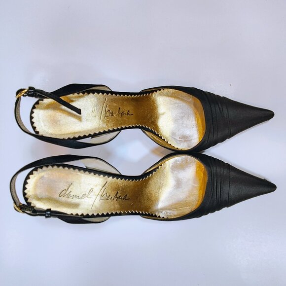 Daniel Barbara Women's 7 1/2 M Black Satin Italian Heels - Picture 13 of 13